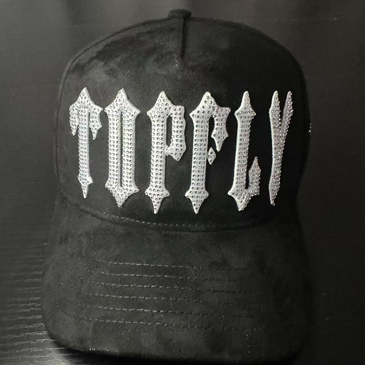 Custom 5 Panel 3D Embroidery Logo Crystal Rhinestone Crystal Rhinestone cap