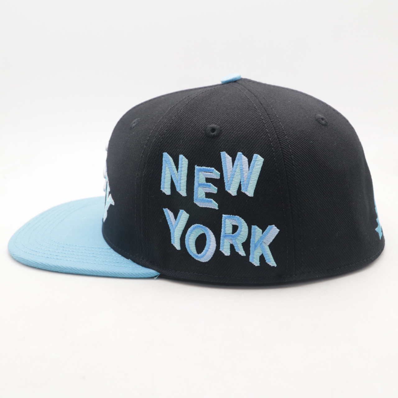 Factory Price Custom logo Embroidery Fitted Snapback Caps for Men Flat Brim Fashion Two Tone Baseball Cap