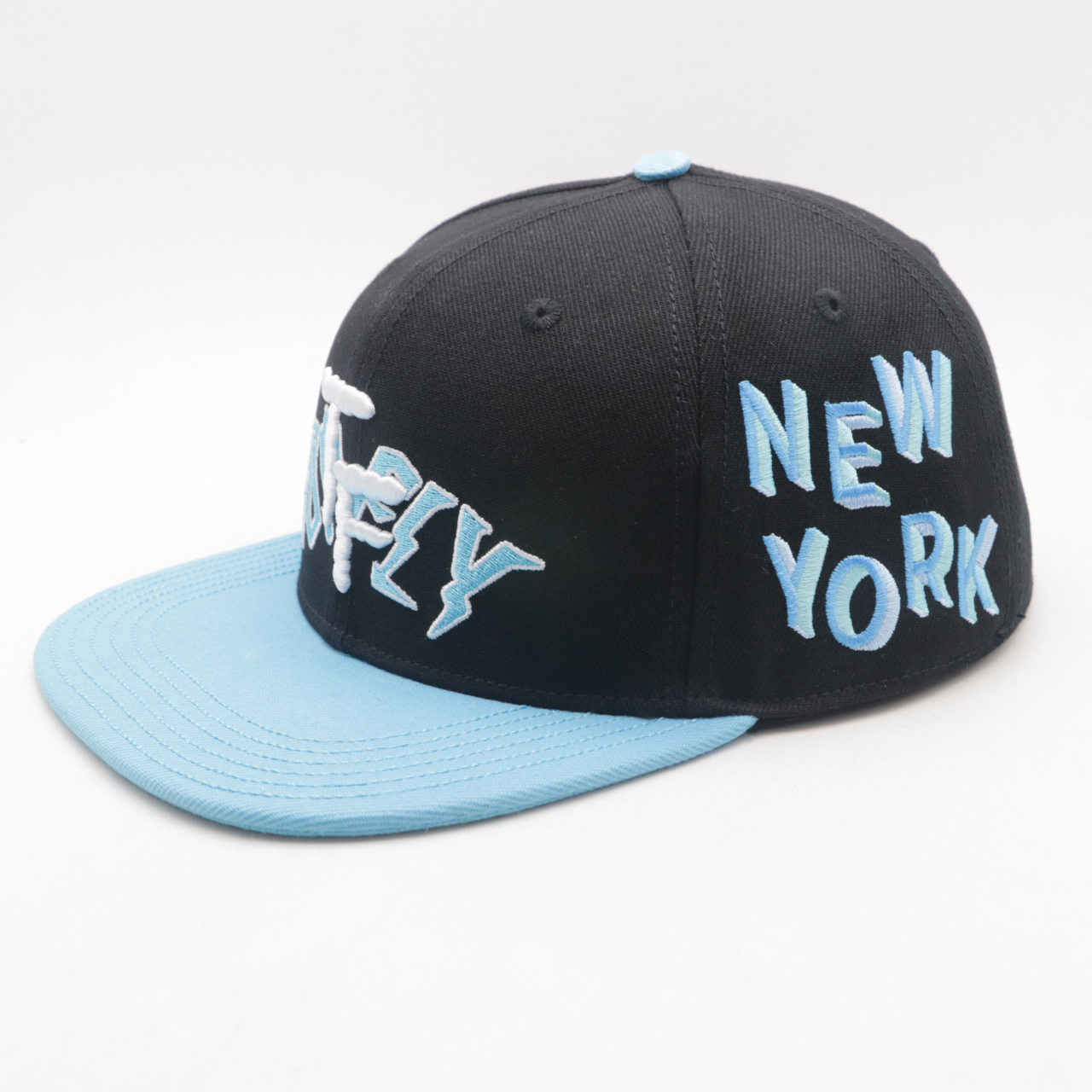 Factory Price Custom logo Embroidery Fitted Snapback Caps for Men Flat Brim Fashion Two Tone Baseball Cap
