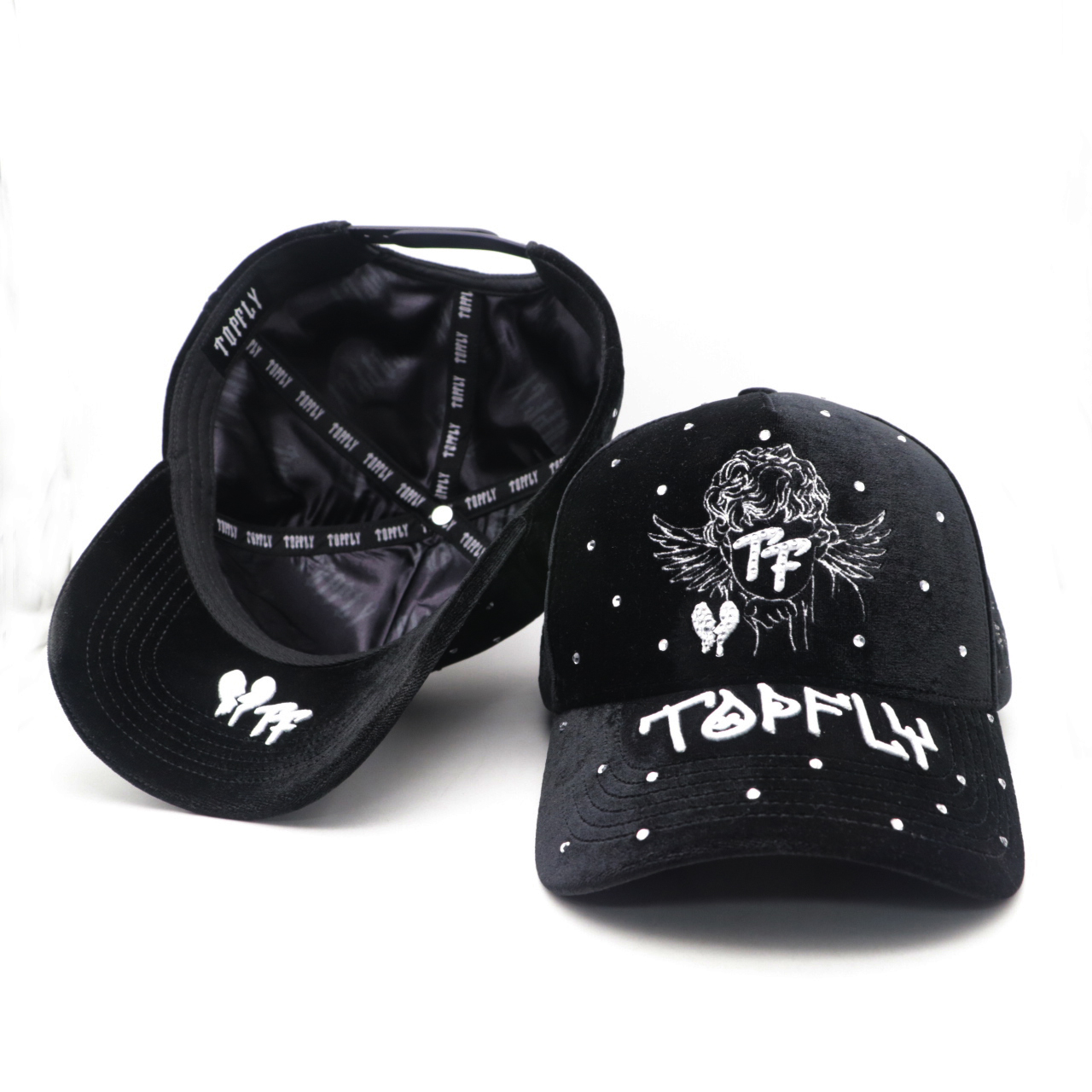 Custom 5-Panel Baseball Hat with Stylish NFC Sports Logo Rhinestone-Embellished Wholesale OEM for Casual Performance