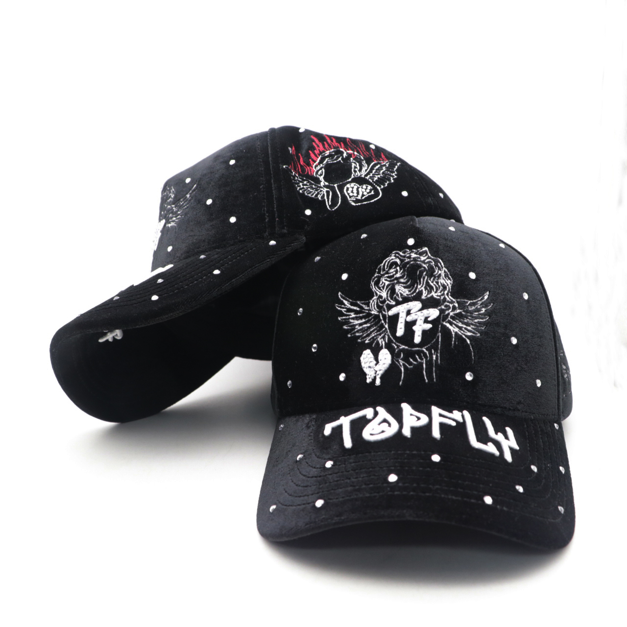 Custom 5-Panel Baseball Hat with Stylish NFC Sports Logo Rhinestone-Embellished Wholesale OEM for Casual Performance