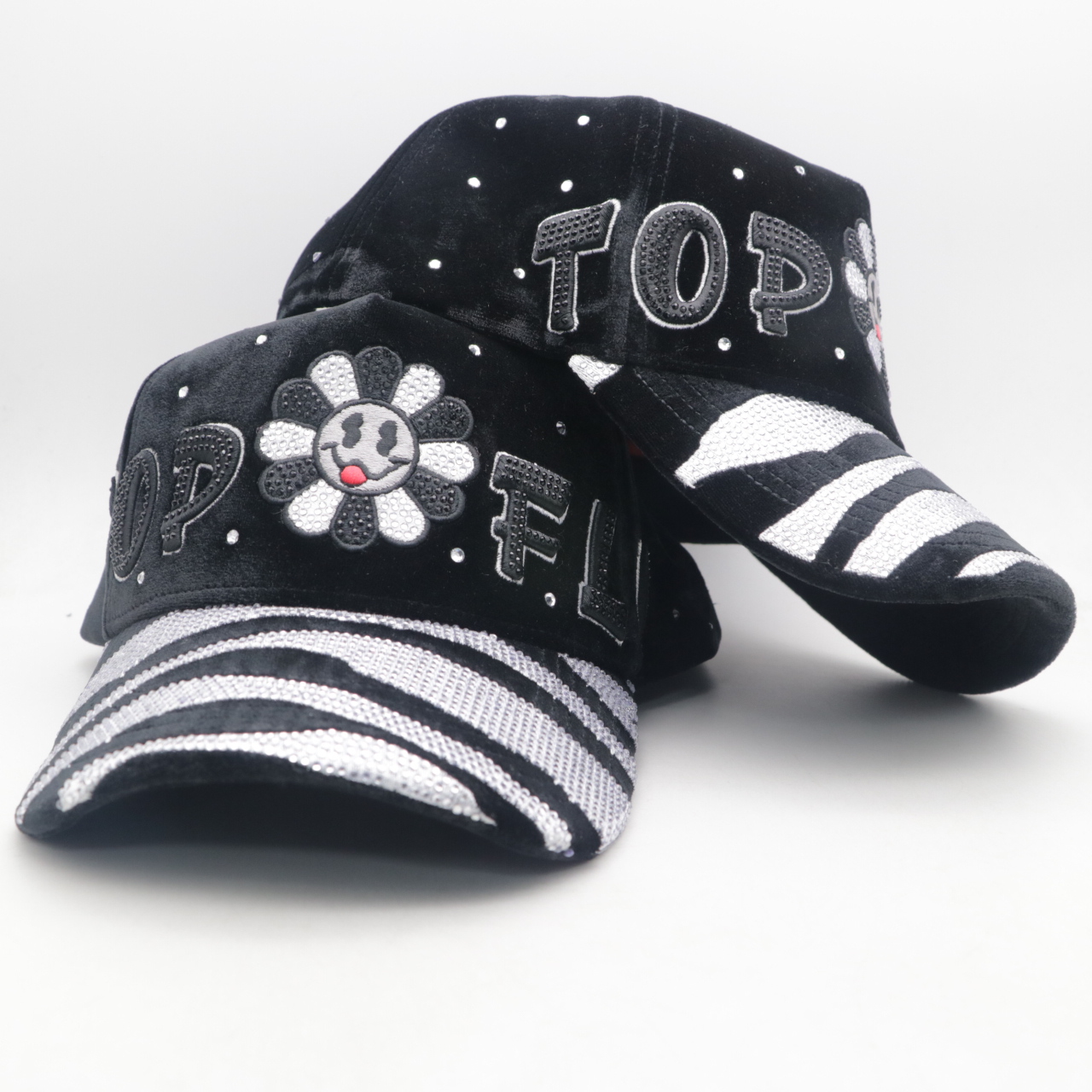 TOFLY Custom 5-Panel Baseball Hat with Stylish NFC Sports Logo Rhinestone Dandy Design Wholesale OEM