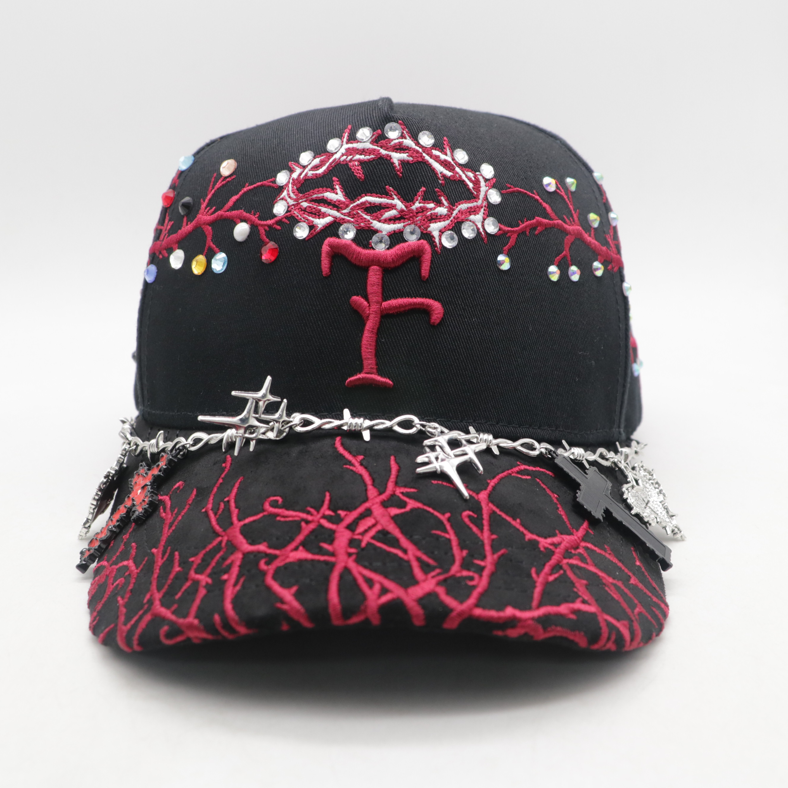 Wholesale Luxury Sparkling Dice Rhinestone Cap Born To Win Crystal Baseball Cap For Men