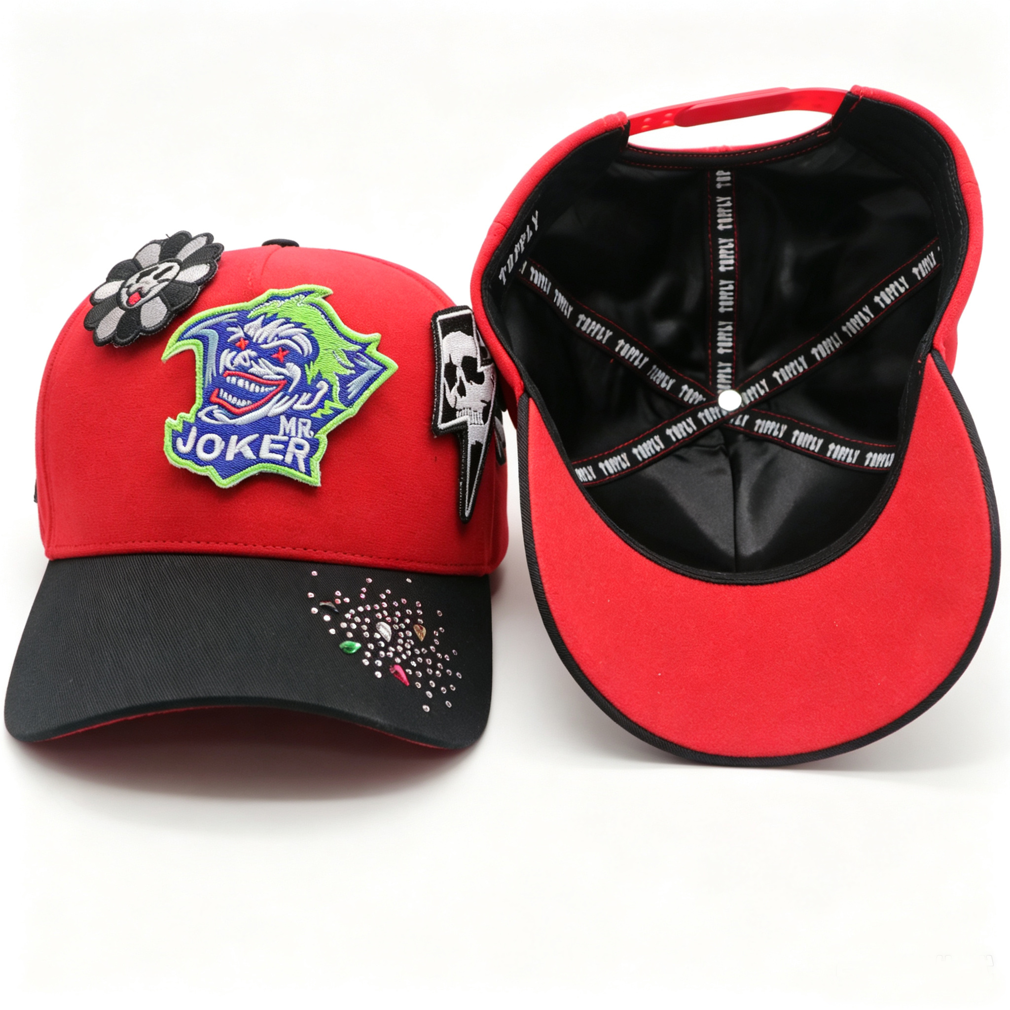 Removable Hook & Loop Patch Baseball Cap,Custom Detachable Patches DIY Assemble Rhinestone Street Trucker Snapback Hat