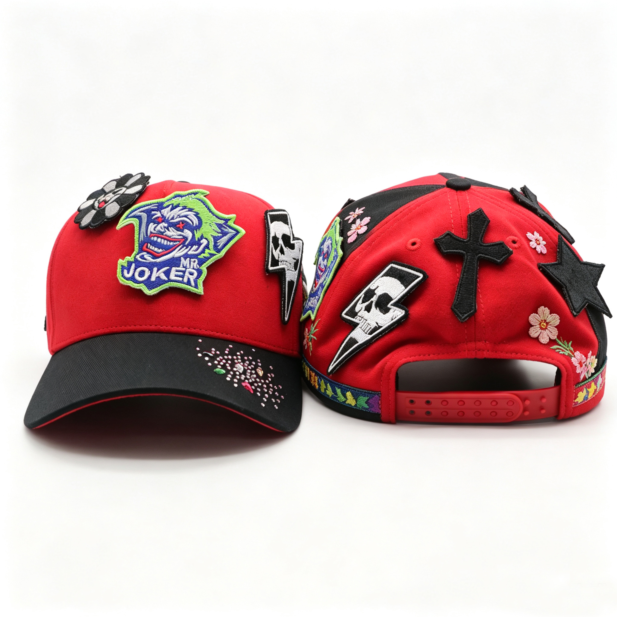 Removable Hook & Loop Patch Baseball Cap,Custom Detachable Patches DIY Assemble Rhinestone Street Trucker Snapback Hat