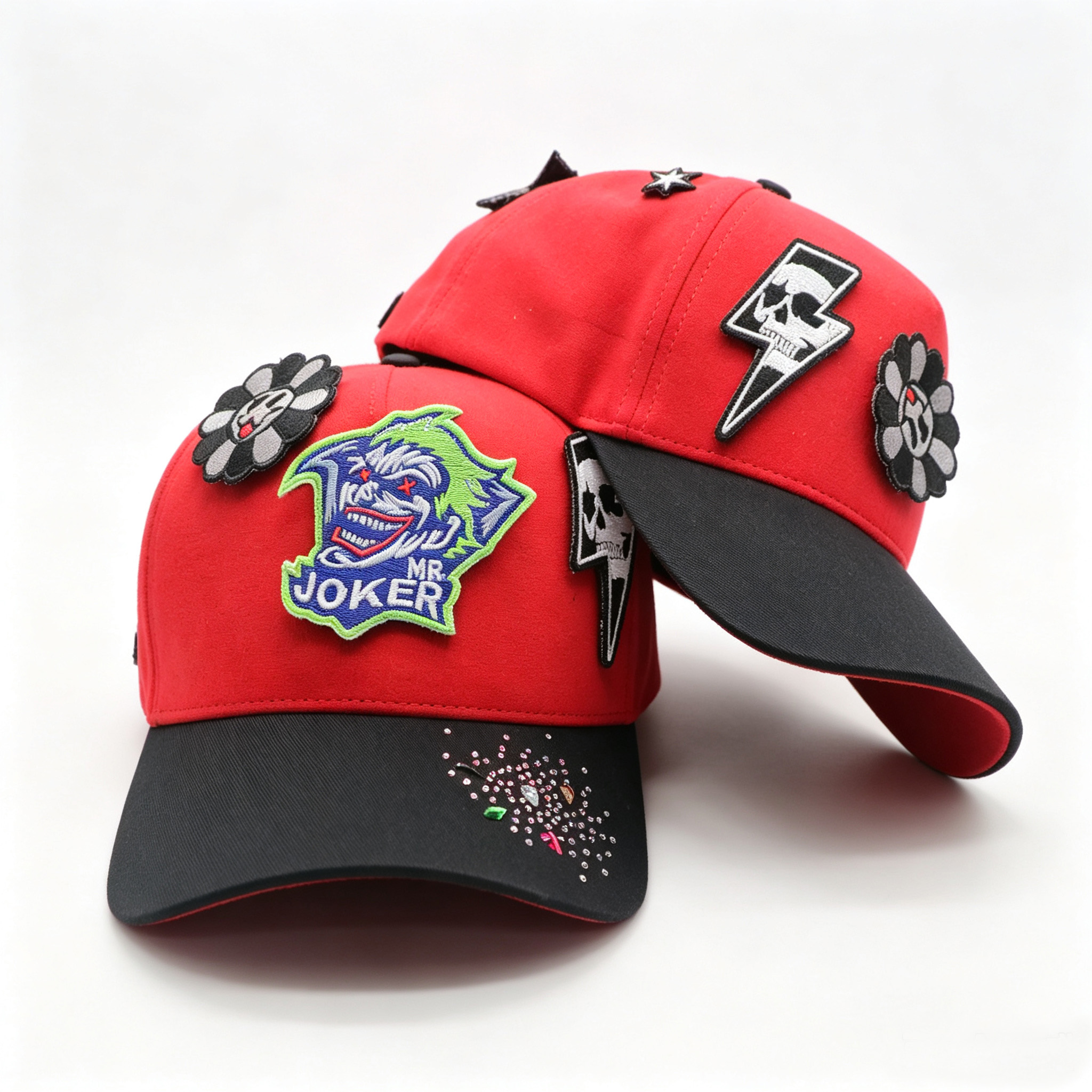 Removable Hook & Loop Patch Baseball Cap,Custom Detachable Patches DIY Assemble Rhinestone Street Trucker Snapback Hat