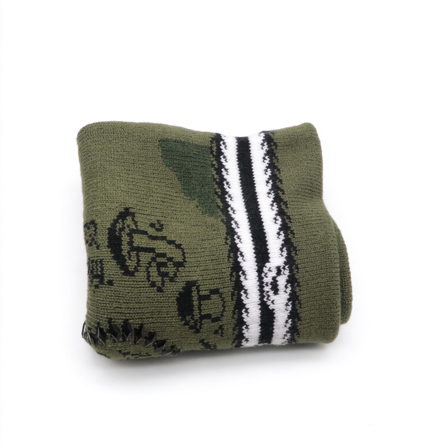 Wholesale Unisex Jacquard Knitted Beanie Hat With Rhinestone Logo, TOPFLY Winter Warm Slouch Knit Cap Custom Pattern OEM